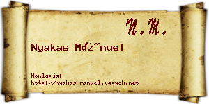 Nyakas Mánuel névjegykártya